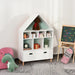 Kids Storage Unit | White House-Shaped Bookcase with 8 Shelves and Drawer HOMCOM - Little and Giant Explorers HOMCOM