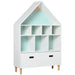 Kids Storage Unit | White House-Shaped Bookcase with 8 Shelves and Drawer HOMCOM - Little and Giant Explorers HOMCOM