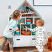 Kids Storage Unit | White House-Shaped Bookcase with 8 Shelves and Drawer HOMCOM - Little and Giant Explorers HOMCOM