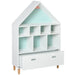 Kids Storage Unit | White House-Shaped Bookcase with 8 Shelves and Drawer HOMCOM - Little and Giant Explorers HOMCOM