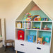 Kids Storage Unit | White House-Shaped Bookcase with 8 Shelves and Drawer HOMCOM - Little and Giant Explorers HOMCOM