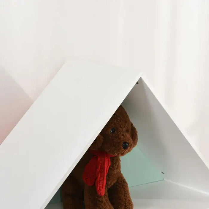 Kids Storage Unit | White House-Shaped Bookcase with 8 Shelves and Drawer HOMCOM - Little and Giant Explorers HOMCOM