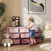 Kids Storage Unit Pink | 9 Drawers with 60kg Total Capacity - Little and Giant Explorers HOMCOM