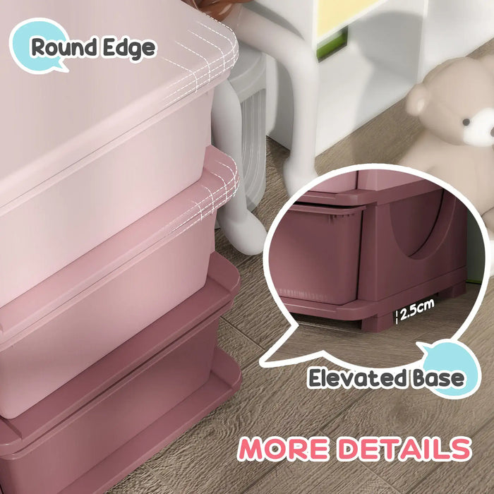 Kids Storage Unit Pink | 9 Drawers with 60kg Total Capacity - Little and Giant Explorers HOMCOM