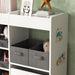 Kids Storage Unit | White and Grey with 11 Fabric Bins - Little and Giant Explorers AIYAPLAY