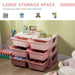 Kids Storage Unit with Six Drawers in Pink - Little and Giant Explorers HOMCOM