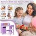 Kids Study Desk and Chair Set – Purple and White | Wooden Desk with Bulletin Board COSTWAY - Little and Giant Explorers
