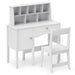 Kids Study Table and Chair Set – White | Storage Cabinet, Drawer and Hutch COSTWAY - Little and Giant Explorers Costway