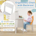 Kids Study Table and Chair Set – White | Storage Cabinet, Drawer and Hutch COSTWAY - Little and Giant Explorers Costway
