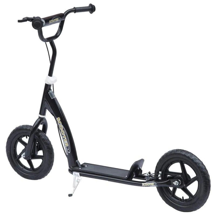 Stunt Scooter with 12'' EVA Tyres, Foot Brace and Rear Brake in Black - Little and Giant Explorers HOMCOM