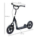 Stunt Scooter with 12'' EVA Tyres, Foot Brace and Rear Brake in Black - Little and Giant Explorers HOMCOM