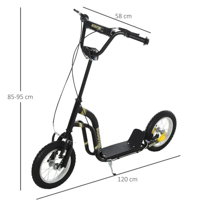 Kids Stunt Scooter with Dual Brakes in Black - Little and Giant Explorers HOMCOM