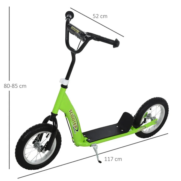 Kids Stunt Scooter with Dual Brakes in Green - Little and Giant Explorers HOMCOM