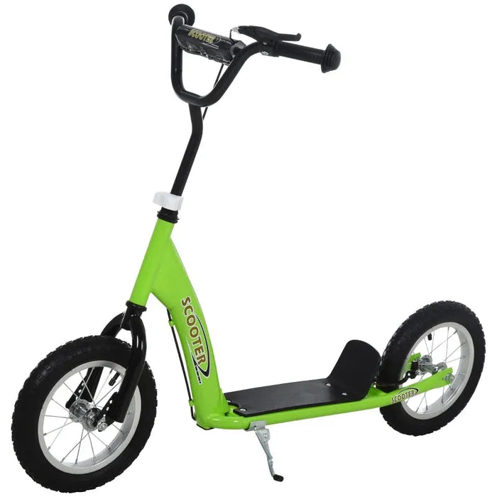 Kids Stunt Scooter with Dual Brakes in Green - Little and Giant Explorers HOMCOM