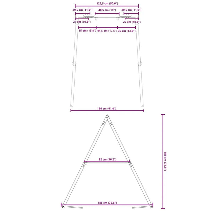 Swing Frame for Outdoor with 2 Hanging Hooks - Little and Giant Explorers vidaXL