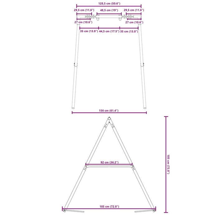 Swing Frame for Outdoor with 2 Hanging Hooks - Little and Giant Explorers vidaXL