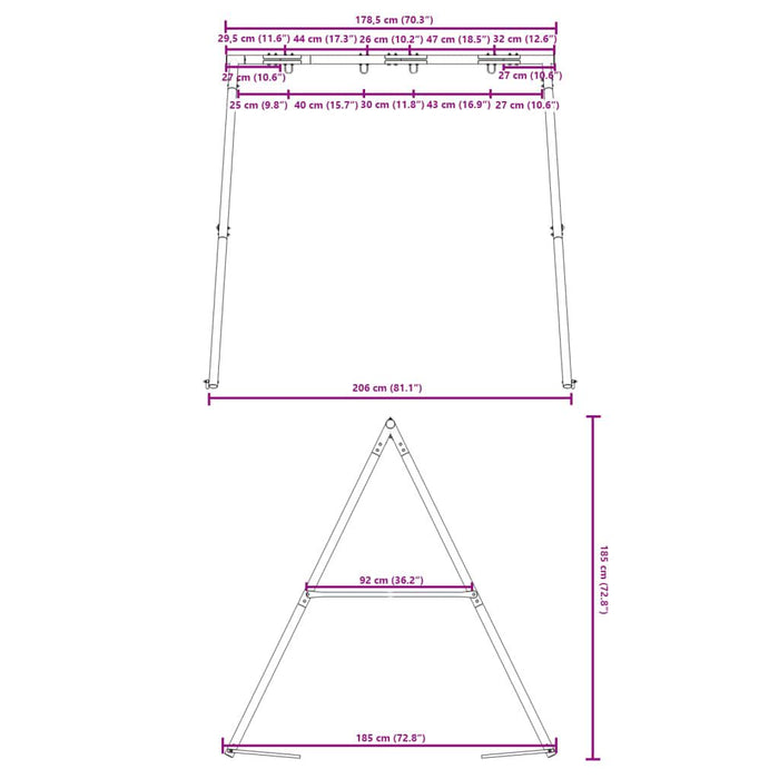 Swing Frame with 4 Hanging Hooks - Little and Giant Explorers vidaXL