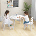 Kids Table and 2 Chairs Set - White | Storage Bag – Round Wooden Design COSTWAY - Little and Giant Explorers Costway