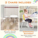 Kids Table and 2 Chairs Set - White | Storage Bag – Round Wooden Design COSTWAY - Little and Giant Explorers Costway