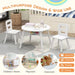 Kids Table and 2 Chairs Set - White | Storage Bag – Round Wooden Design COSTWAY - Little and Giant Explorers Costway