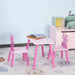 Kids Table and Chair 'Princess and Crown' Set - Little and Giant Explorers HOMCOM