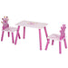 Kids Table and Chair 'Princess and Crown' Set - Little and Giant Explorers HOMCOM