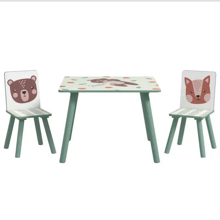 Kids Wildlife Table and Chairs in Green - Little and Giant Explorers ZONEKIZ