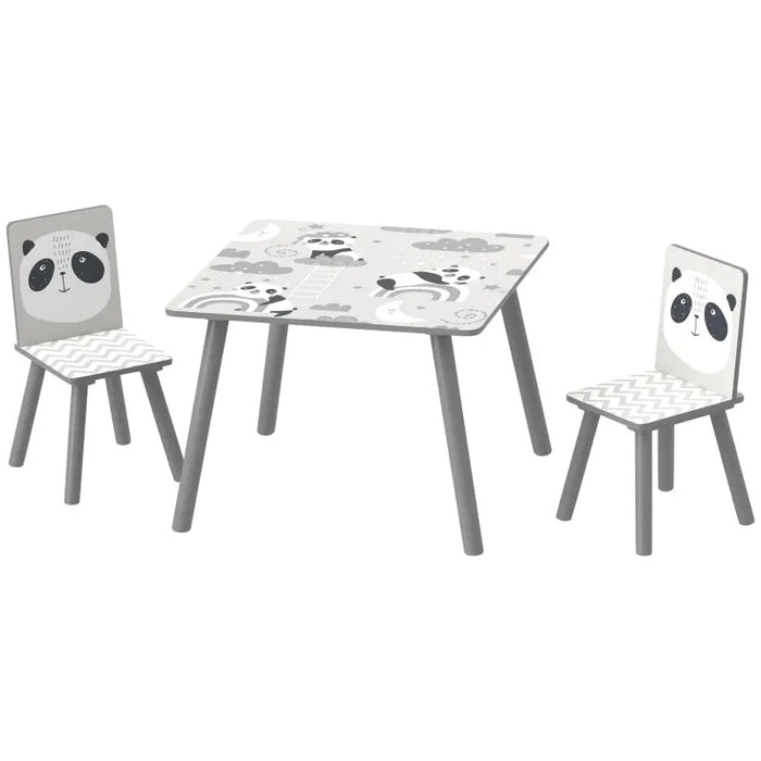 Kids Table and Chair Set in Panda Grey - Little and Giant Explorers ZONEKIZ