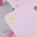 Pink kids table with flower and heart designs, crown-shaped pink legs, princess theme