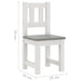 White and grey wooden kids chair 55x25x25 cm, modern children’s furniture