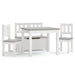 White and grey kids table and chair set with storage bench, modern children's furniture