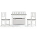 Kids white and grey table and chair set with storage bench, modern children's furniture