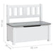 Kids storage bench white and grey, 60x30x55 cm, with backrest, modern design