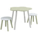 Kids green and white flower-shaped table and chair set, comfortable height, Zonekiz