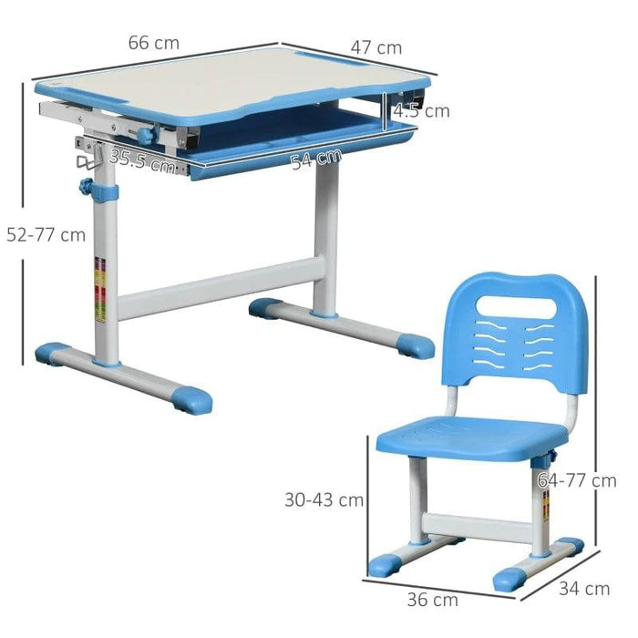 Tiltable Desktop with Drawer, Pen Slot and Hook - Little and Giant Explorers HOMCOM