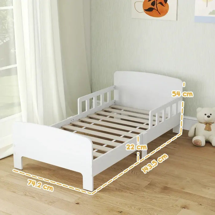 Kids Toddler Bed – White | Guardrails and Low-to-Ground Design for Independent Sleep AIYAPLAY - Little and Giant Explorers AIYAPLAY