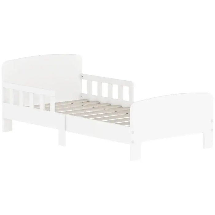Kids Toddler Bed – White | Guardrails and Low-to-Ground Design for Independent Sleep AIYAPLAY - Little and Giant Explorers AIYAPLAY