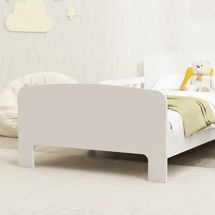 Kids Toddler Bed – White | Guardrails and Low-to-Ground Design for Independent Sleep AIYAPLAY - Little and Giant Explorers AIYAPLAY