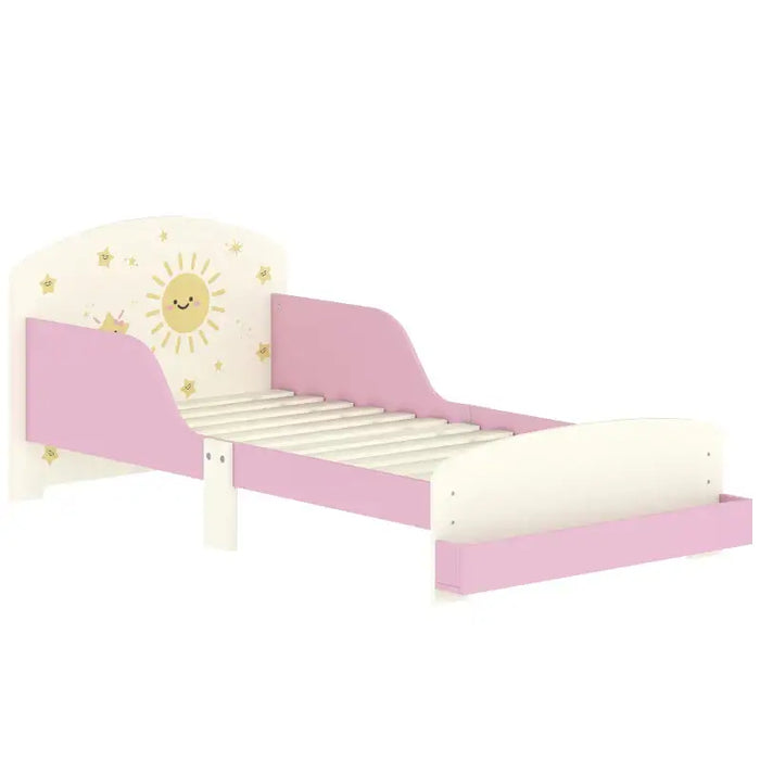 Kids Toddler Bed with Lion Theme – Pink | Junior Bed Frame with Side Rails and Storage AIYAPLAY - Little and Giant Explorers AIYAPLAY