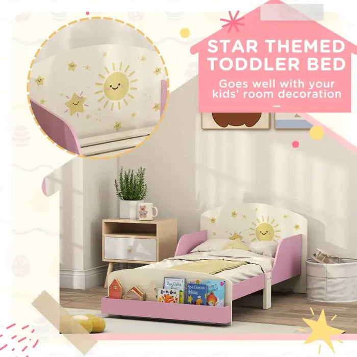 Kids Toddler Bed with Lion Theme – Pink | Junior Bed Frame with Side Rails and Storage AIYAPLAY - Little and Giant Explorers AIYAPLAY