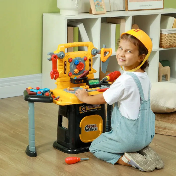 Kids Tool Bench with Electric Drill and Storage 102 Pieces - Little and Giant Explorers AIYAPLAY