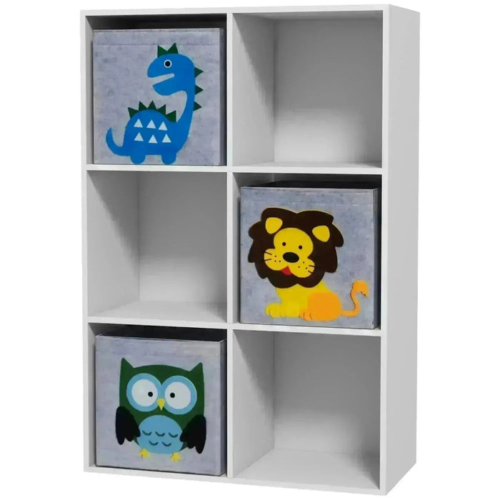 Kids Toy Box with Three Fabric Animal Drawers - Little and Giant Explorers ZONEKIZ