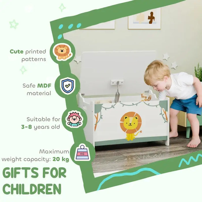 Kids Toy Storage Box – Large Green Chest with Safety Hinge | Spacious Organiser for Toys AIYAPLAY - Little and Giant Explorers AIYAPLAY