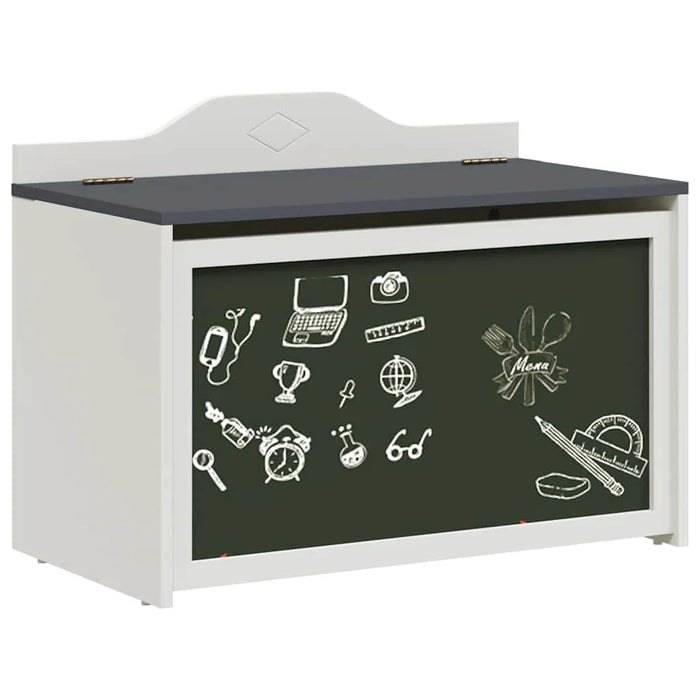 Kids Toy Storage Box with Chalkboard – Grey and White | Creative Writing Surface VIDAXL - Little and Giant Explorers vidaXL