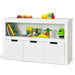 Kids Toy Storage Cabinet – White | Wooden Organiser - 3 Drawers and Open Shelf COSTWAY - Little and Giant Explorers Costway