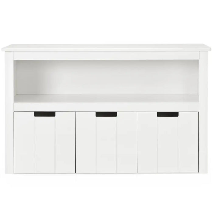 Kids Toy Storage Cabinet – White | Wooden Organiser - 3 Drawers and Open Shelf COSTWAY - Little and Giant Explorers Costway