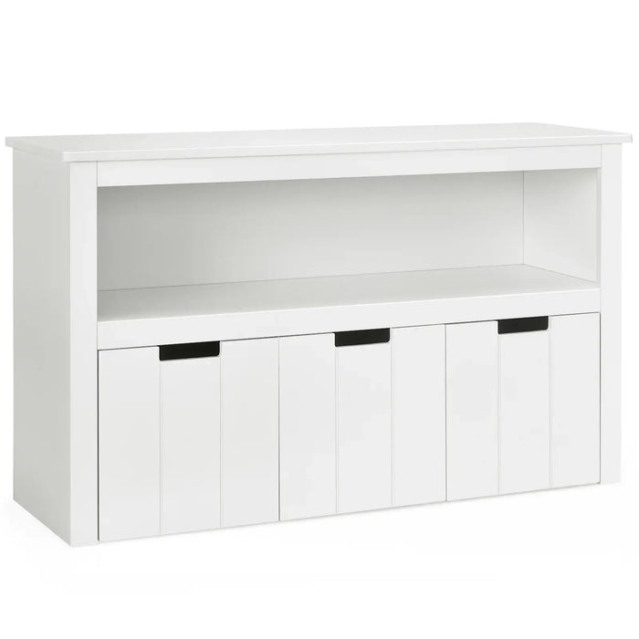 Kids Toy Storage Cabinet – White | Wooden Organiser - 3 Drawers and Open Shelf COSTWAY - Little and Giant Explorers Costway