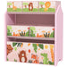 Kids Storage Unit | Pink with 6 Boxes and Cartoon Theme - Little and Giant Explorers AIYAPLAY