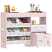 Kids Toy Storage Unit – Pink and White | 11 Fabric Bins, Cabinet and Stickers AIYAPLAY - Little and Giant Explorers AIYAPLAY