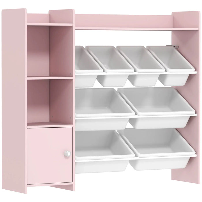 Kids Toy Storage Unit – Pink | 8-Box Organiser with Shelves and Top Storage AIYAPLAY - Little and Giant Explorers AIYAPLAY